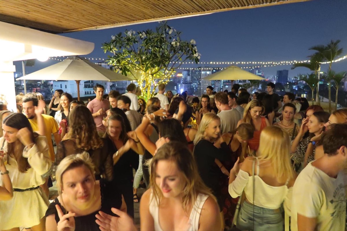 DJ night party on the Banana Mama rooftop